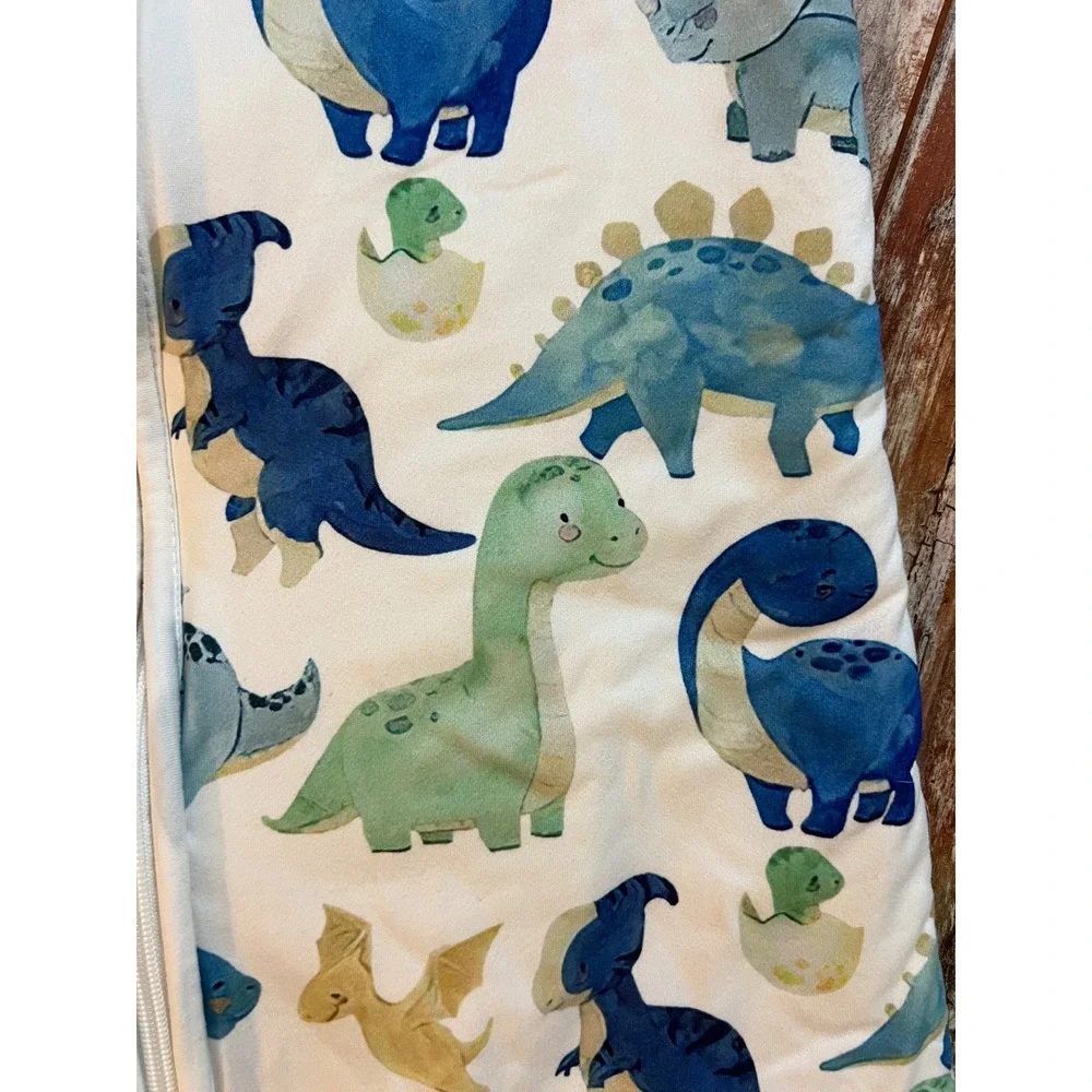Totaha Sleep Sack XL Blue Green Watercolor Dinosaur Jersey Knit Quilted‎